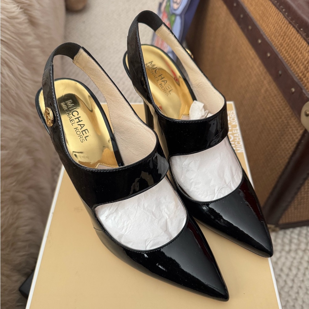 Michael Kors Black Slingback Heels SIZE 8.5